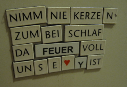 Befriedigende Weisheiten am Kühlschrank